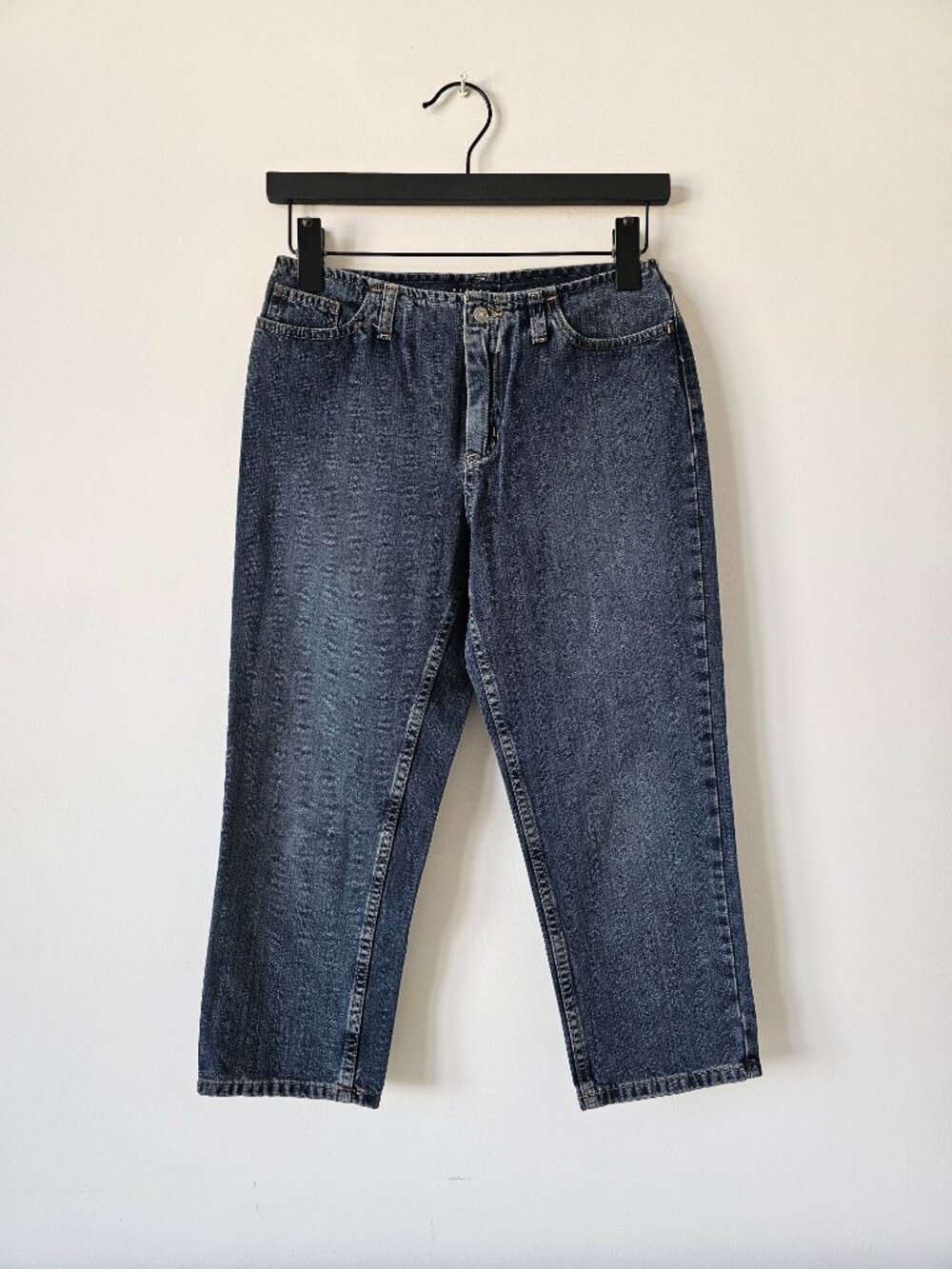 SISLEY Blue Denim Cotton Straight Leg Crop Jeans Pants 26, Made In Italy
